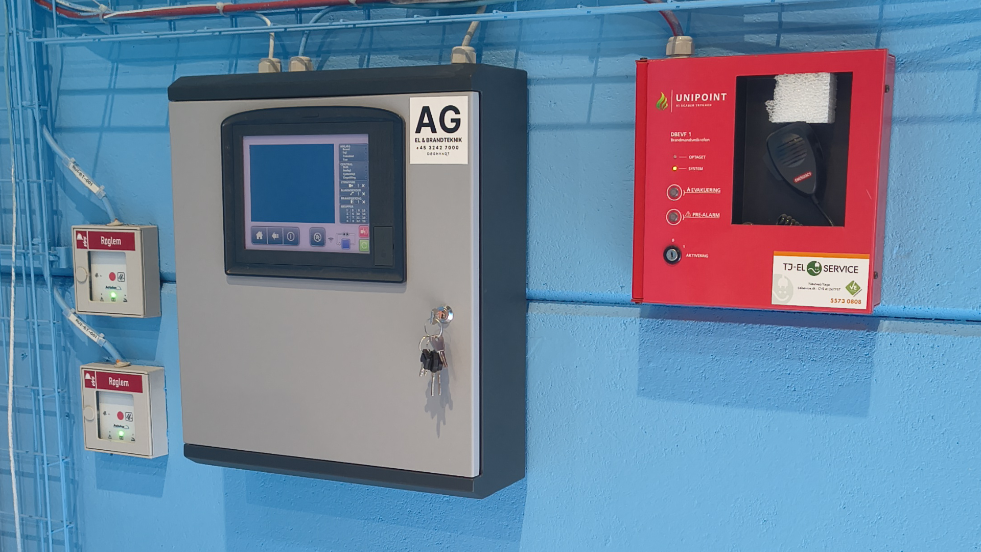 Automatisk brandalarm anlæg monteret af TJ EL Service